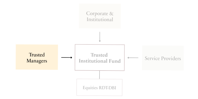 Diagram showing the Belgian Alternative Investment Fund Manager (AIFM) structure and responsibilities